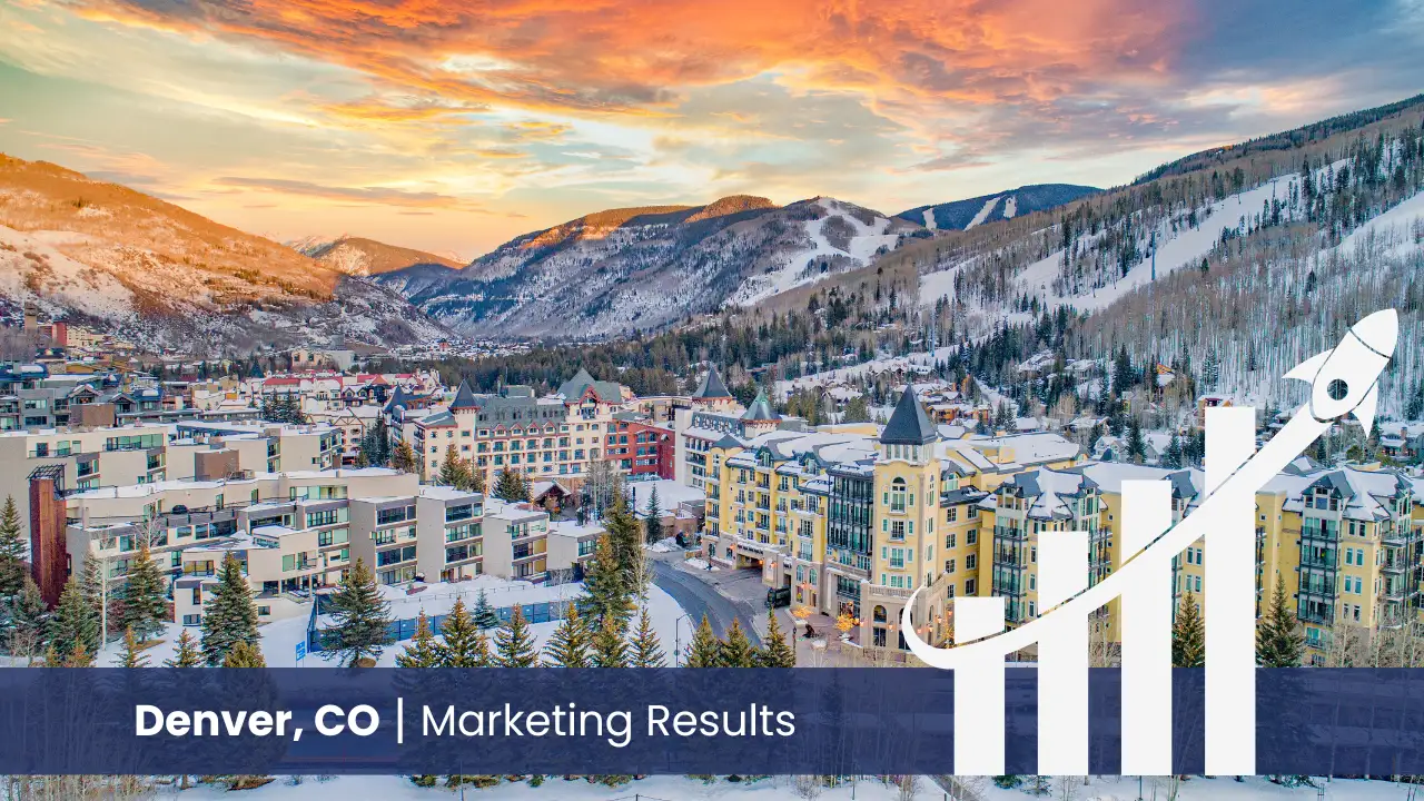 City of Denver with graph showcasing marketing results 