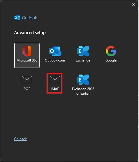 outlook 365 setup instructional image 5