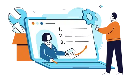 People communicating through a laptop