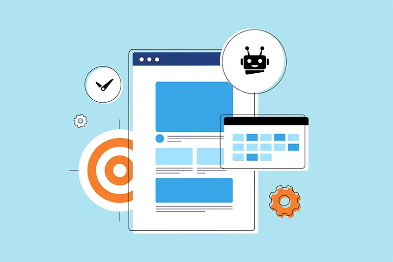 AI content automation browser with calendar and target