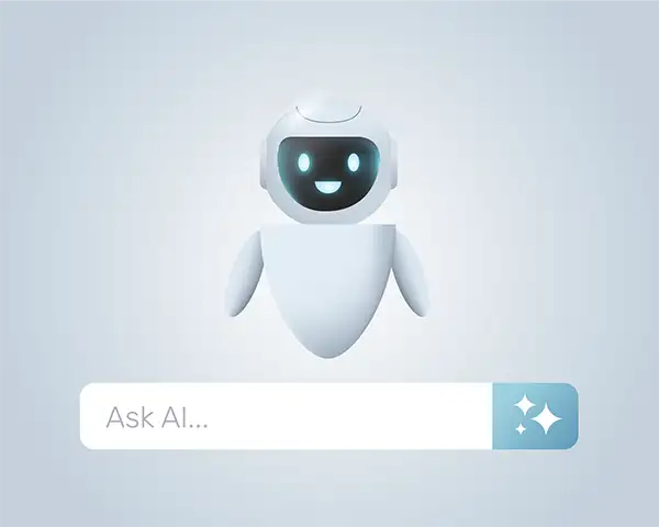 Chatbot and AI Assistant Robot with search engine bar
