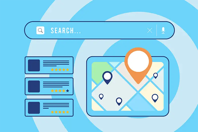 Search function with Google map and listings