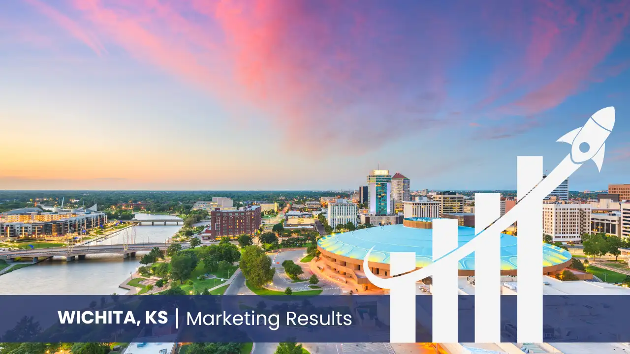 City of Wichita with graph showcasing marketing results 
